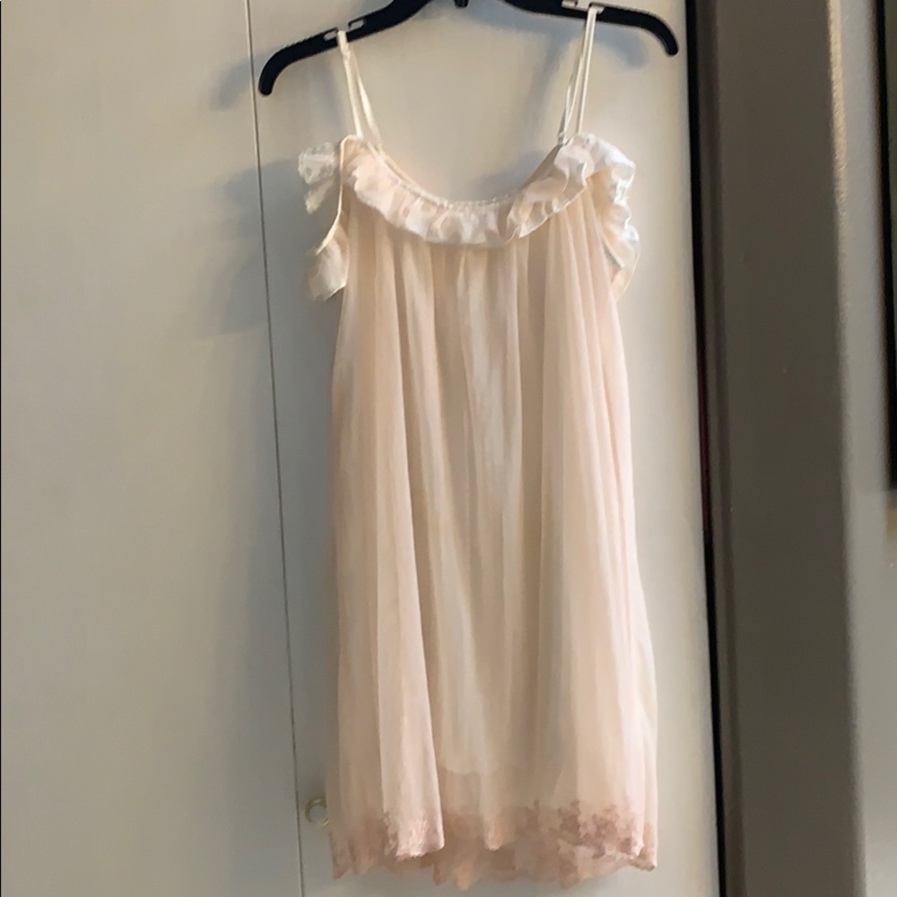 Flowy Blush Free People dress with lace detail